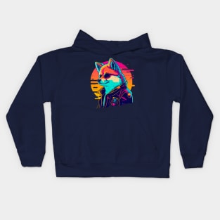 Synthwave doge Kids Hoodie